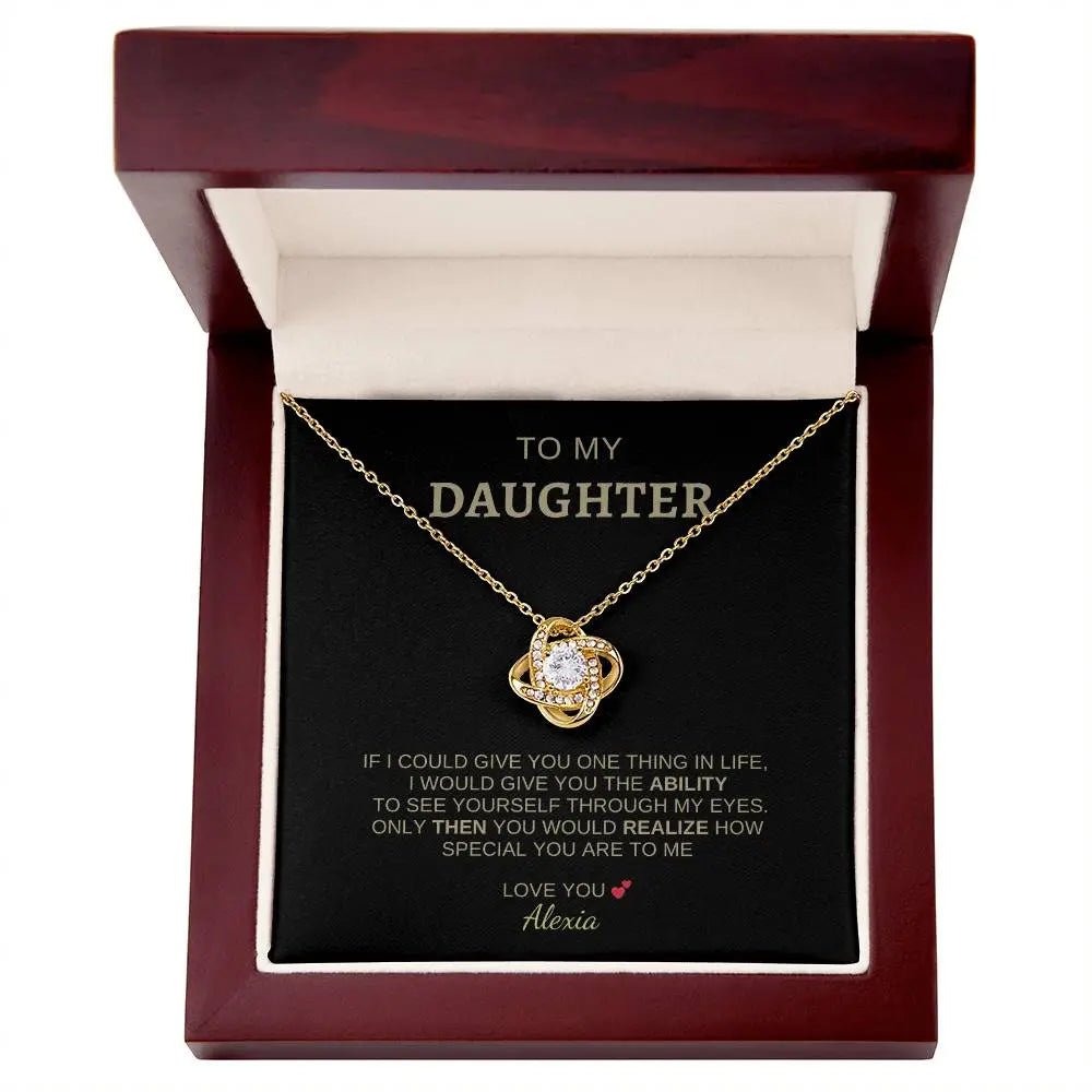 To My Daughter | I Love You - Love Knot Necklace