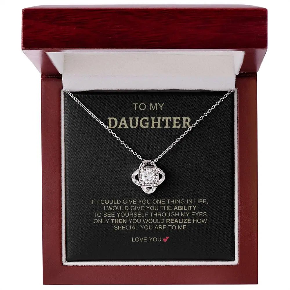 To My Daughter | I Love You - Love Knot Necklace