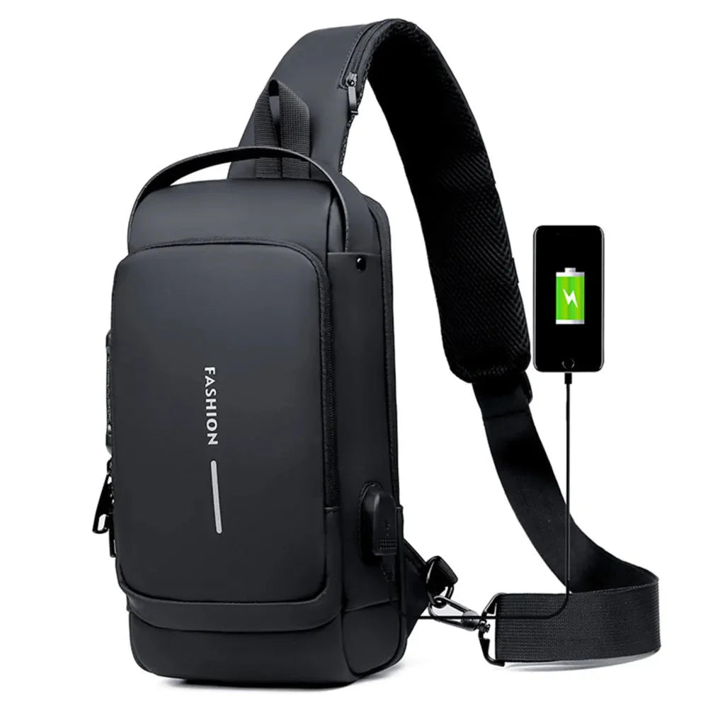 USB Charging Sport Sling Bag