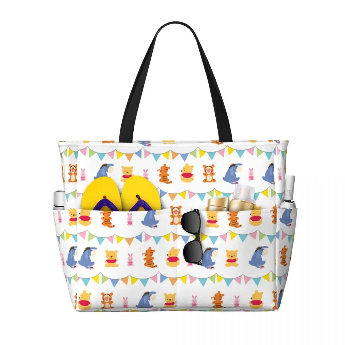Winnie The Pooh Large Beach Tote Bag
